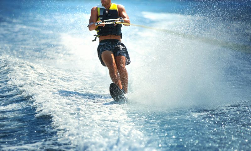 a man doing a wakeboarding